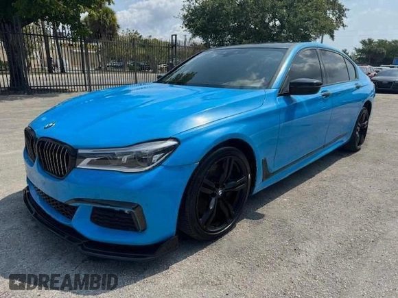 2017 BMW 7 Series 750i with VIN WBA7F0C34HGM22159, listed as a Copart auction lot 50847125 with 79,952 mi miles and Salvage title. Bid and sale history available at DreamBid. Image 1.