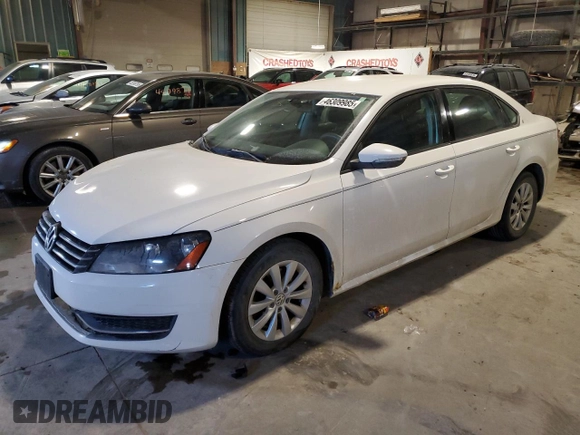 2012 Volkswagen Passat S w/Appearance with VIN 1VWAP7A30CC016829, listed as a Copart auction lot 46309985 with 156,566 mi miles and Salvage Title. Bid and sale history available at carsss.com. Image 1.