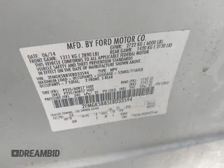 2014 Ford Flex SE z VIN 2FMGK5B85EBD33594, wystawiony jako IAAI lot #42015065 z przebiegiem 171 178 mil mil oraz . Historia ofert i sprzedaży dostępna na DreamBid. Obrazek 9.