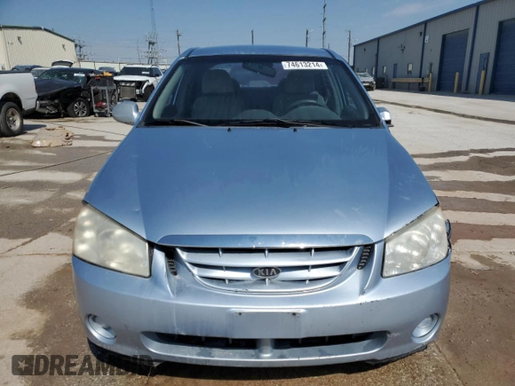2006 Kia Spectra EX with VIN KNAFE121865277527, listed as a Copart auction lot 74613214 with 123,368 mi miles and Salvage Title. Bid and sale history available at carsss.com. Image 5.