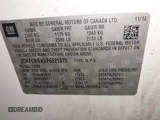 2015 GMC Terrain SLE z VIN 2GKFLWEKXF6221379, wystawiony jako IAAI lot #42073771 z przebiegiem 119 809 mil mil oraz . Historia ofert i sprzedaży dostępna na DreamBid. Obrazek 9.