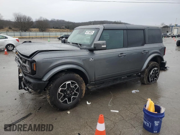 2024 Ford Bronco Outer Banks with VIN 1FMDE8BH9RLB27518, listed as a Copart auction lot 43116025 with 598 mi miles and Salvage Title. Bid and sale history available at DreamBid. Image 1.