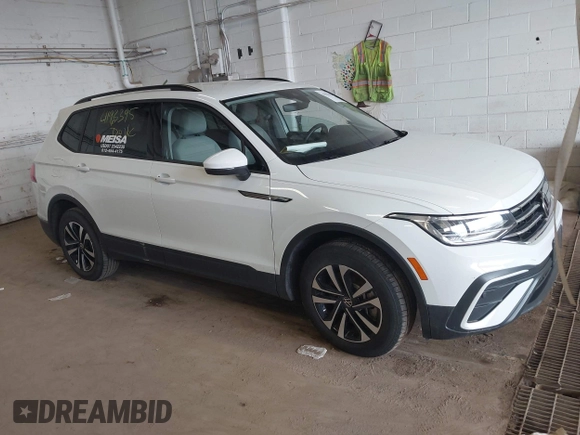2023 Volkswagen Tiguan S with VIN 3VVRB7AX9PM036722, listed as a IAAI auction lot 41963395 with 48,168 mi miles and . Bid and sale history available at DreamBid. Image 1.