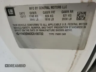 2012 Chevrolet Corvette Z16 Grand Sport 3LT with VIN 1G1YW2DW2C5106722, listed as a Copart auction lot 77883044 with 125,642 mi miles and Salvage title. Bid and sale history available at DreamBid. Image 14.