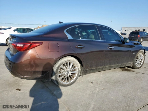 2018 Infiniti Q50 3.0t LUXE with VIN JN1EV7AP8JM355782, listed as a Copart auction lot 48865125 with 52,195 mi miles and Salvage Title. Bid and sale history available at carsss.com. Image 3.