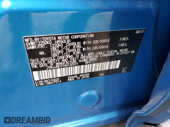 2017 Toyota RAV4 Hybrid SE with VIN JTMJJREV1HD120971, listed as a Copart auction lot 86187384 with 79,887 mi miles and Salvage Title. Bid and sale history available at carsss.com. Image 15.