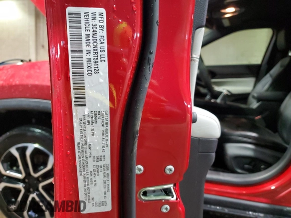 2024 Jeep Compass Limited with VIN 3C4NJDCNXRT594128, listed as a Copart auction lot 88882875 with 19,277 mi miles and Salvage title. Bid and sale history available at DreamBid. Image 13.
