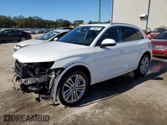 2018 Audi Q5 Premium Plus with VIN WA1BNAFY5J2010455, listed as a Copart auction lot 72926202 with 53,290 mi miles. Bid and sale history available at carsss.com. Image 1.