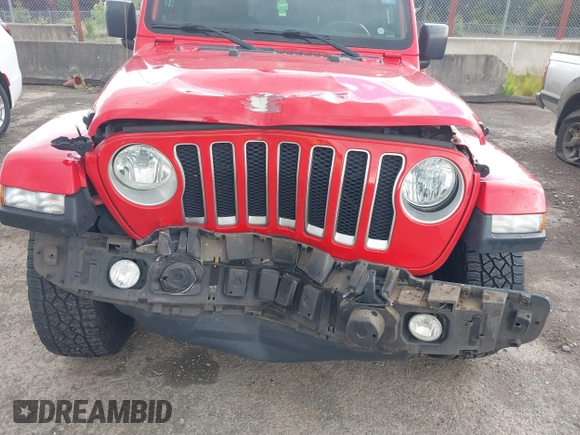 2018 Jeep Wrangler Unlimited Sahara with VIN 1C4HJXEG1JW310817, listed as a IAAI auction lot 42248374 with 64,516 mi miles and . Bid and sale history available at DreamBid. Image 6.