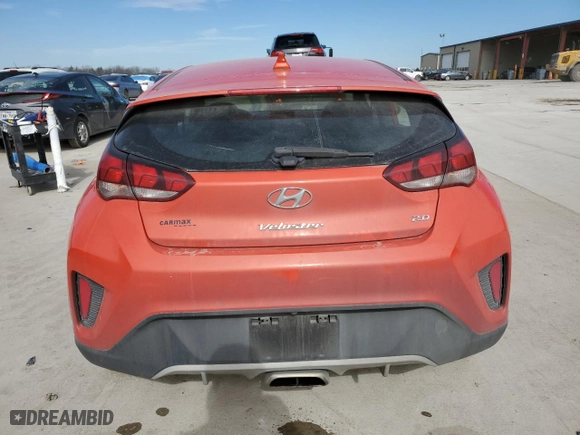 2019 Hyundai Veloster 2.0 Premium with VIN KMHTG6AF9KU014727, listed as a Copart auction lot 42148395 with 45,340 mi miles and Salvage Title. Bid and sale history available at carsss.com. Image 6.