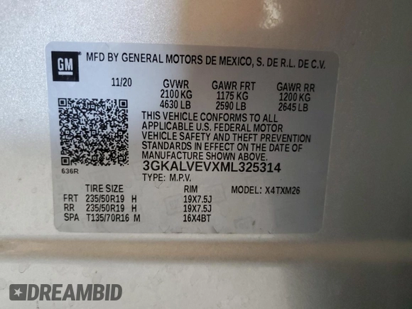 2021 GMC Terrain SLT с VIN 3GKALVEVXML325314, выставлен на аукционе Copart как лот 61103765 с пробегом 83 285 миль миль и Списание • Salvage title. История ставок и продаж доступна на DreamBid. Изображение 12.