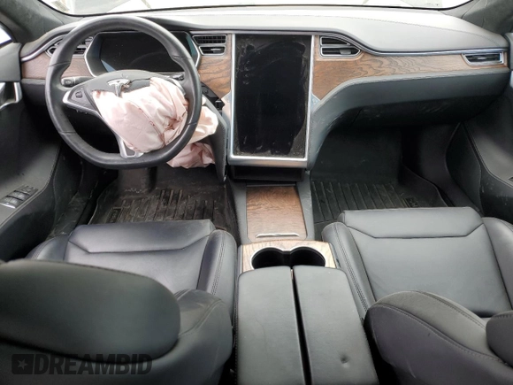 2017 Tesla Model S 100D with VIN 5YJSA1E21HF218273, listed as a Copart auction lot 55598075 with Not provided miles and Salvage title. Bid and sale history available at DreamBid. Image 8.