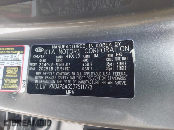 2018 Kia Soul + with VIN KNDJP3A55J7511773, listed as a IAAI auction lot 41747763 with 62,228 mi miles. Bid and sale history available at carsss.com. Image 9.