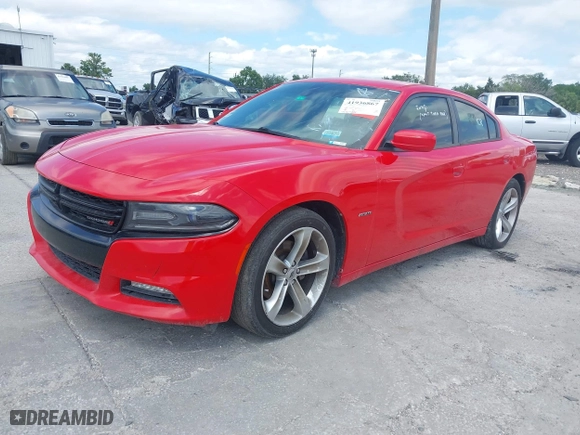 2018 Dodge Charger R/T with VIN 2C3CDXCT9JH223476, listed as a IAAI auction lot 41936867 with 158,946 mi miles. Bid and sale history available at carsss.com. Image 2.