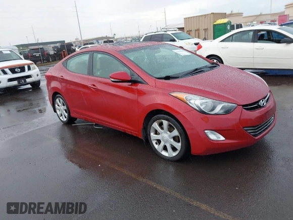 2012 Hyundai Elantra Limited with VIN KMHDH4AEXCU475126, listed as a IAAI auction lot 42061928 with 181,351 mi miles. Bid and sale history available at carsss.com. Image 1.