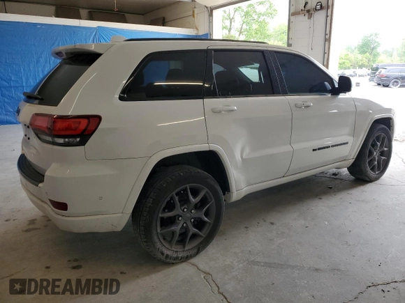 2021 Jeep Grand Cherokee 80th Anniversary with VIN 1C4RJFBG3MC736436, listed as a Copart auction lot 57416065 with 82,896 mi miles and Clean title. Bid and sale history available at DreamBid. Image 3.