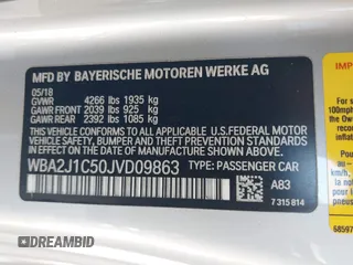 2018 BMW 2 Series 230i with VIN WBA2J1C50JVD09863, listed as a IAAI auction lot 41640142 with 110,432 mi miles. Bid and sale history available at carsss.com. Image 9.