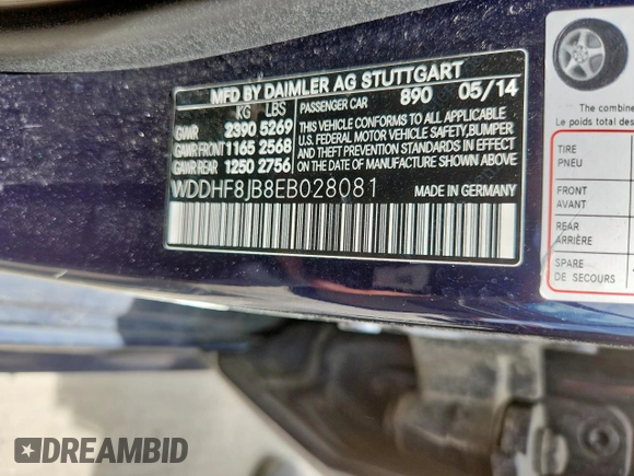 2014 Mercedes-Benz E 350 Luxury с VIN WDDHF8JB8EB028081, выставлен на аукционе Copart как лот 62939365 с пробегом 147 738 миль миль и Чистый • Clean title. История ставок и продаж доступна на DreamBid. Изображение 12.