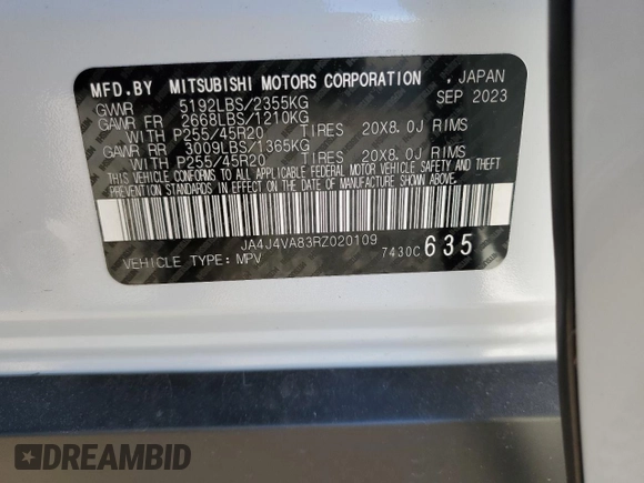 2024 Mitsubishi Outlander SE z VIN JA4J4VA83RZ020109, wystawiony jako Copart lot #52234285 z przebiegiem 4 910 mil mil oraz Szkoda całkowita • Salvage title. Historia ofert i sprzedaży dostępna na DreamBid. Obrazek 13.