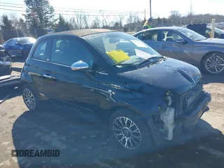 2012 FIAT 500 Gucci with VIN 3C3CFFER3CT316252, listed as a IAAI auction lot 41634157 with 127,196 mi miles. Bid and sale history available at carsss.com. Image 1.