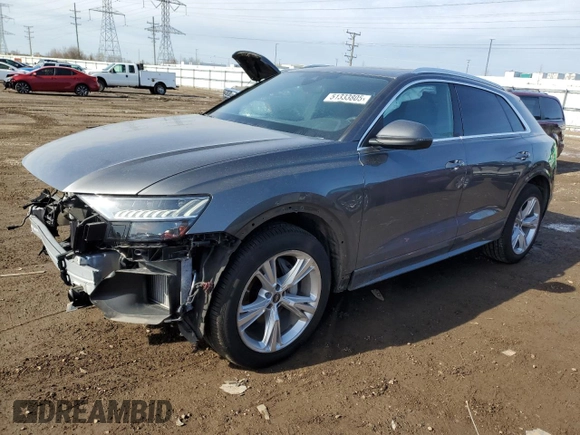 2023 Audi Q8 Premium Plus with VIN WA1BVBF12PD011746, listed as a Copart auction lot 51333805 with 13,575 mi miles and Salvage title. Bid and sale history available at DreamBid. Image 1.