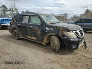 2017 Nissan Armada Platinum with VIN JN8AY2NF8H9301150, listed as a Copart auction lot 48145165 with 121,835 mi miles and Salvage Title. Bid and sale history available at carsss.com. Image 4.