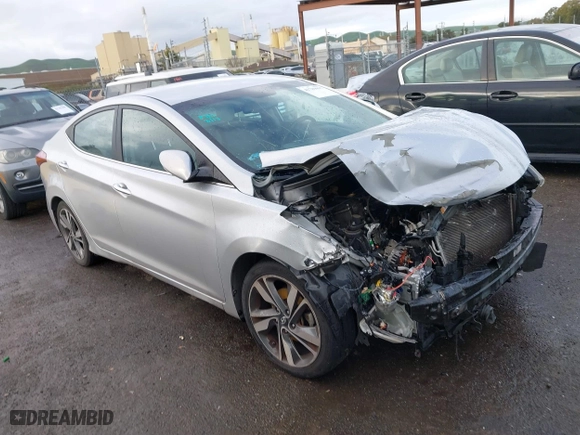 2014 Hyundai Elantra SE with VIN KMHDH4AE8EU170548, listed as a IAAI auction lot 41789097 with 196,055 mi miles. Bid and sale history available at carsss.com. Image 1.