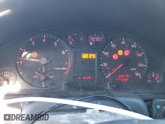 1999 Audi A4 с VIN WAUGB28D9XA326487, выставлен на аукционе Copart как лот 80556424 с пробегом 255 794 миль миль и Списание • Salvage title. История ставок и продаж доступна на DreamBid. Изображение 9.
