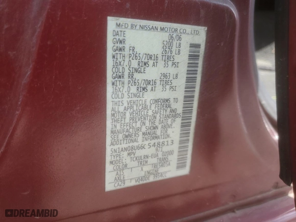 2006 Nissan Xterra SE with VIN 5N1AN08U66C548813, listed as a Copart auction lot 69698714 with 183,551 mi miles and Clean Title. Bid and sale history available at carsss.com. Image 14.
