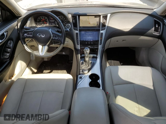 2020 Infiniti Q50 Luxe with VIN JN1EV7AR7LM250090, listed as a Copart auction lot 63420145 with 47,023 mi miles and Salvage title. Bid and sale history available at DreamBid. Image 8.