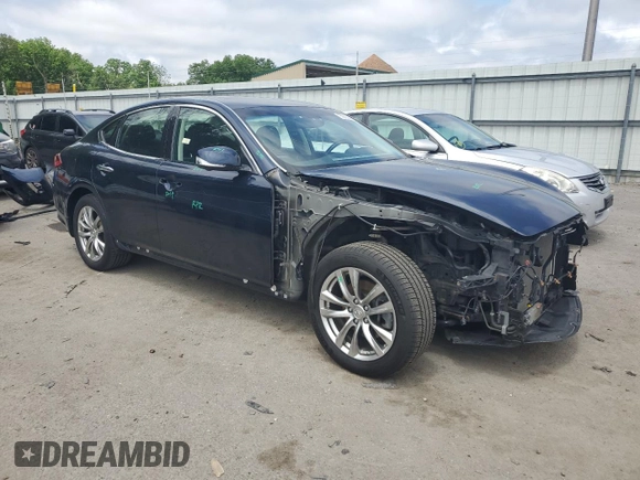 2018 Infiniti Q70 Luxe with VIN JN1BY1ARXJM220845, listed as a Copart auction lot 59738435 with 93,999 mi miles and Salvage title. Bid and sale history available at DreamBid. Image 4.