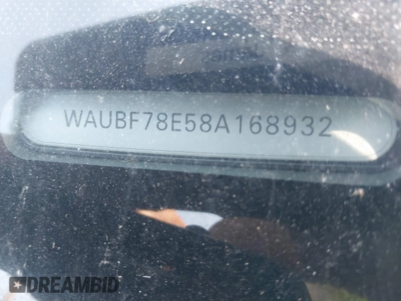 2008 Audi A4 2.0T with VIN WAUBF78E58A168932, listed as a IAAI auction lot 42702313 with Not provided miles and . Bid and sale history available at DreamBid. Image 9.