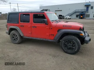 2022 Jeep Wrangler Unlimited Willys with VIN 1C4HJXDN7NW217581, listed as a Copart auction lot 53774355 with 51,126 mi miles and Clean title. Bid and sale history available at DreamBid. Image 4.