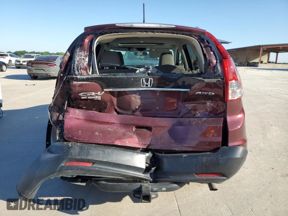 2013 Honda CR-V EX-L z VIN 5J6RM4H7XDL074190, wystawiony jako Copart lot #56672765 z przebiegiem 75 611 mil mil oraz Szkody całkowita. Historia ofert i sprzedaży dostępna na DreamBid. Obrazek 6.