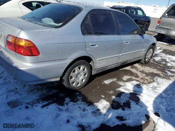 1999 Honda Civic VP with VIN 2HGEJ6610XH574482, listed as a Copart auction lot 43175845 with 176,042 mi miles and Salvage Title. Bid and sale history available at carsss.com. Image 3.