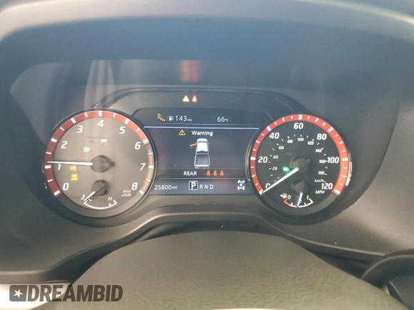 2024 Nissan Titan SV with VIN 1N6AA1FB2RN104714, listed as a Copart auction lot 56576955 with 25,800 mi miles and Salvage title. Bid and sale history available at DreamBid. Image 9.