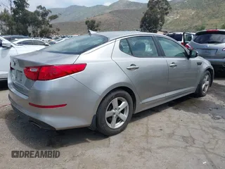 2014 Kia Optima LX with VIN KNAGM4A74E5489032, listed as a IAAI auction lot 41999733 with 83,998 mi miles. Bid and sale history available at carsss.com. Image 4.