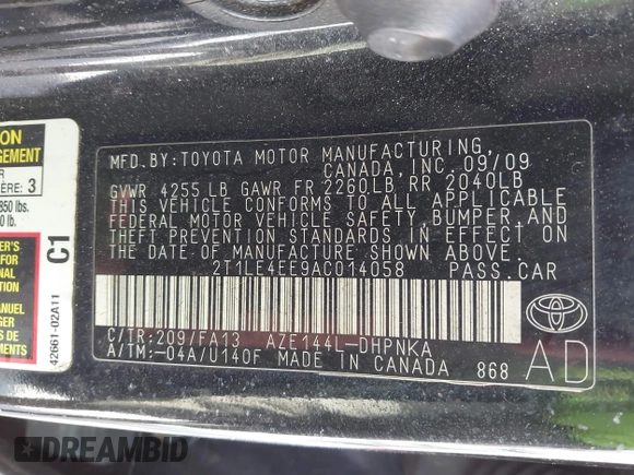 2010 Toyota Matrix S с VIN 2T1LE4EE9AC014058, выставлен на аукционе IAAI как лот 41596705 с пробегом 129 588 миль миль и . История ставок и продаж доступна на DreamBid. Изображение 9.