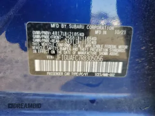 2024 Subaru Impreza Sport with VIN JF1GUAFC7R8305056, listed as a Copart auction lot 76447644 with 11,859 mi miles and Salvage Title. Bid and sale history available at carsss.com. Image 12.