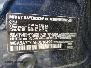 2014 BMW 5 Series 528i xDrive with VIN WBA5A7C55ED616499, listed as a Copart auction lot 51789385 with 136,122 mi miles and Salvage Title. Bid and sale history available at DreamBid. Image 14.