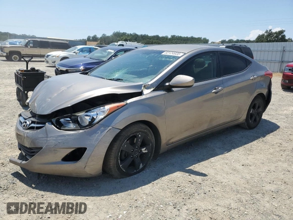 2013 Hyundai Elantra GLS with VIN 5NPDH4AE4DH451758, listed as a Copart auction lot 60124935 with 164,784 mi miles and Salvage title. Bid and sale history available at DreamBid. Image 1.