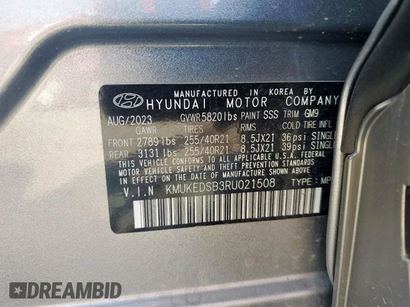 2024 Genesis GV60 z VIN KMUKEDSB3RU021508, wystawiony jako Copart lot #50765525 z przebiegiem 2 849 mil mil oraz Nie do naprawy • Non repairable. Historia ofert i sprzedaży dostępna na DreamBid. Obrazek 14.