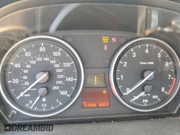 2007 BMW 3 Series 335i with VIN WBAVB73597P100774, listed as a Copart auction lot 56534604 with 157,586 mi miles and Salvage Title. Bid and sale history available at carsss.com. Image 9.