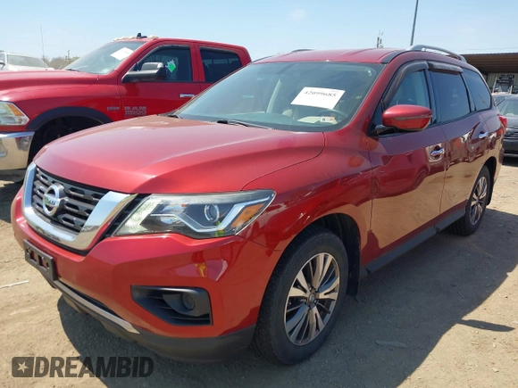 2017 Nissan Pathfinder SL with VIN 5N1DR2MM2HC639034, listed as a IAAI auction lot 42099685 with 90,935 mi miles. Bid and sale history available at carsss.com. Image 2.