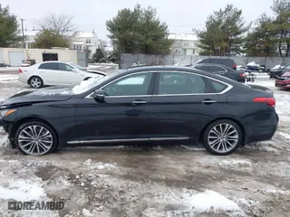 2015 Hyundai Genesis 3.8L with VIN KMHGN4JE9FU099240, listed as a IAAI auction lot 41560635 with 128,345 mi miles. Bid and sale history available at carsss.com. Image 14.