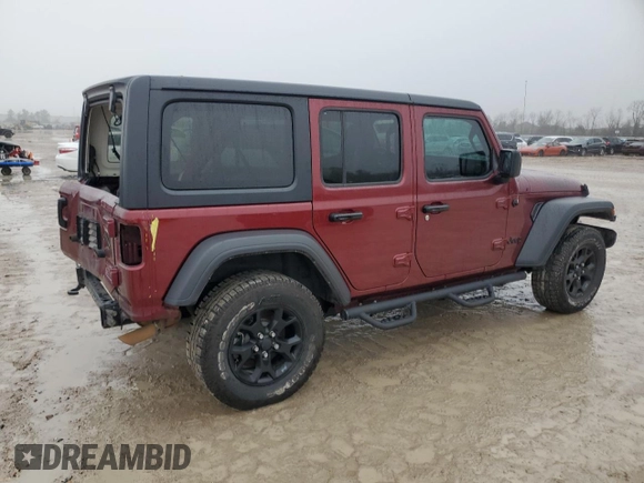 2021 Jeep Wrangler Unlimited Sport S with VIN 1C4HJXDG7MW814908, listed as a Copart auction lot 55394875 with 72,754 mi miles and Salvage title. Bid and sale history available at DreamBid. Image 3.