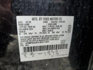 2020 Ford Edge SEL with VIN 2FMPK4J97LBA71563, listed as a Copart auction lot 48284325 with 78,297 mi miles and Salvage Title. Bid and sale history available at DreamBid. Image 13.