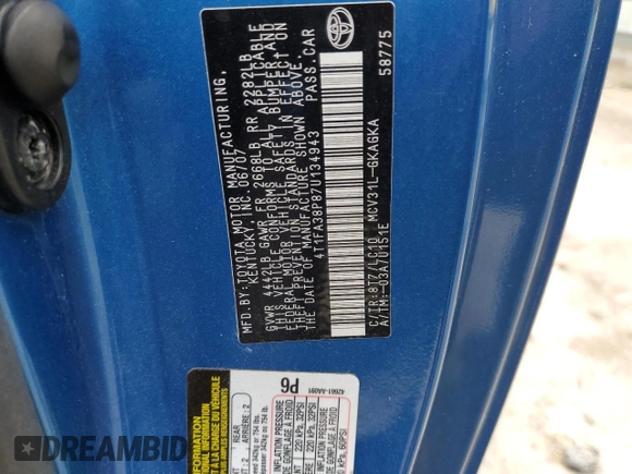 2007 Toyota Solara SE z VIN 4T1FA38P87U134943, wystawiony jako Copart lot #55784305 z przebiegiem 204 650 mil mil oraz Szkoda całkowita • Salvage title. Historia ofert i sprzedaży dostępna na DreamBid. Obrazek 12.
