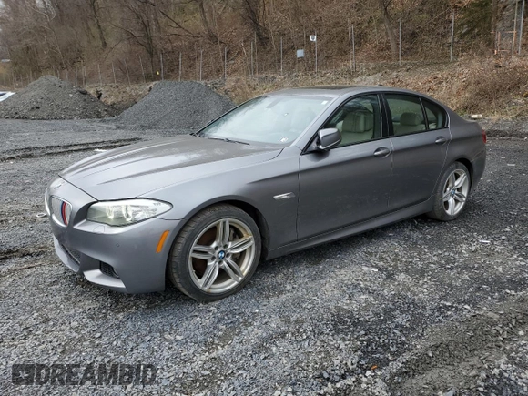 2013 BMW 5 Series 550i xDrive with VIN WBAFU9C52DDY70256, listed as a Copart auction lot 53100075 with 176,876 mi miles and Salvage Title. Bid and sale history available at carsss.com. Image 1.