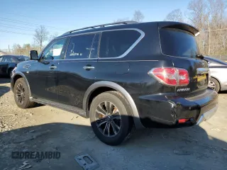 2017 Nissan Armada Platinum with VIN JN8AY2NE1H9704006, listed as a Copart auction lot 48964655 with 86,907 mi miles and Salvage Title. Bid and sale history available at carsss.com. Image 2.